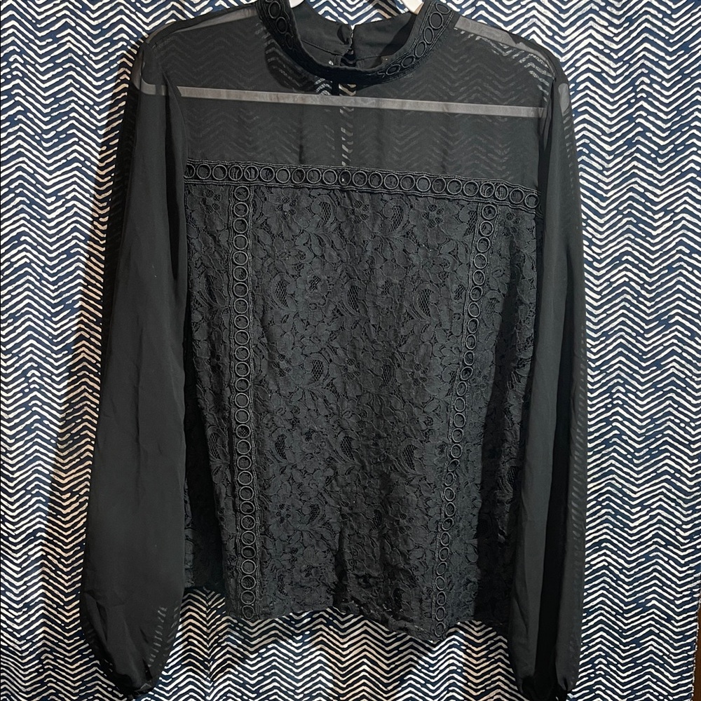 BOLD elements Black Lace Blouse